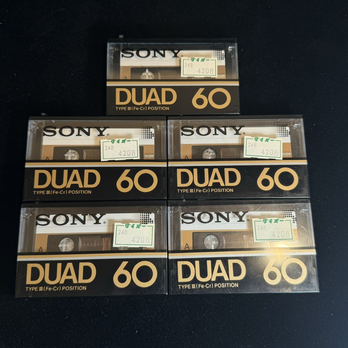 未使用 SONY DUAD 60 カセットテープ 5本セット 大量 まとめ TYPE III (Fe-Cr) Position 未開封 デッドストック type3の画像1