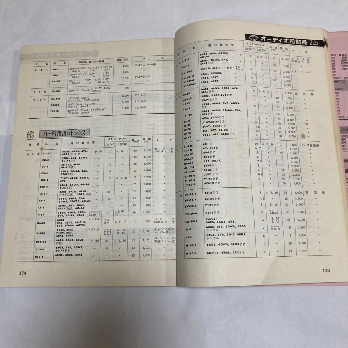 ’72部品ガイド　初歩のラジオ別冊　誠文堂新光社刊　昭和46年発行　当時の部品わ使用したアンプの製作には結構役にたつと思います。