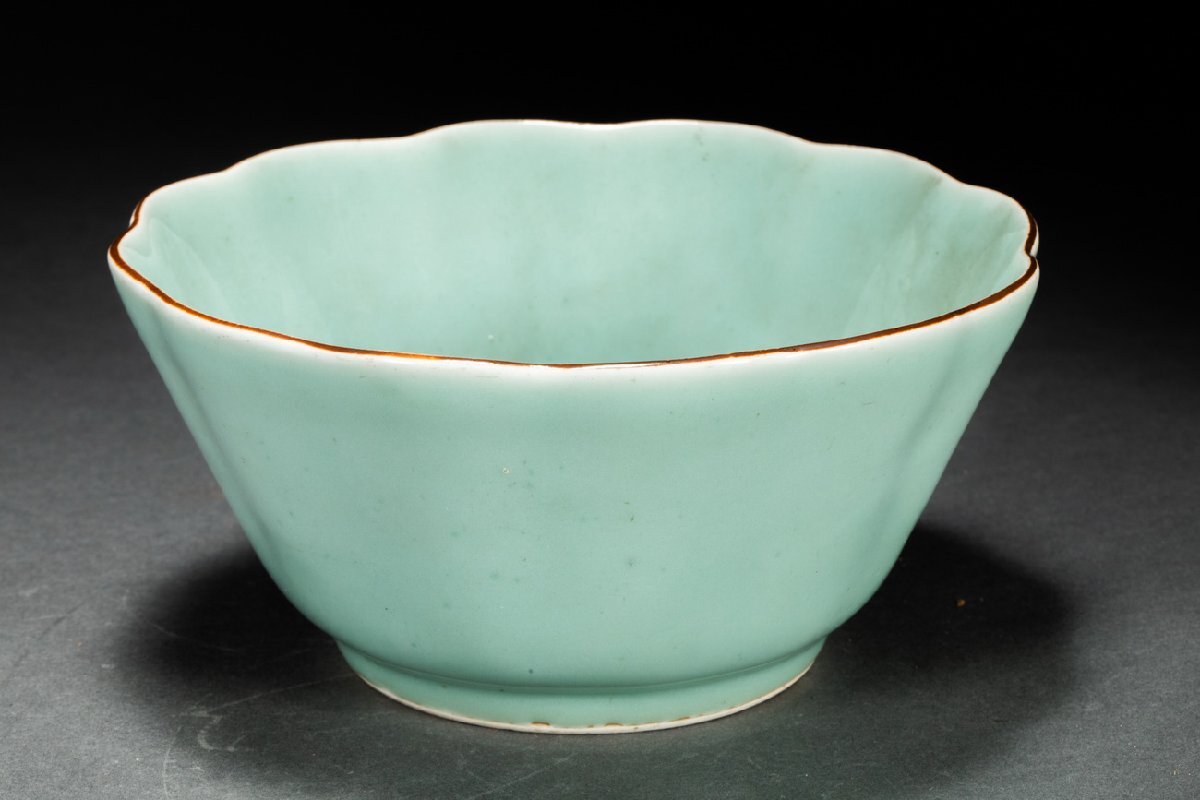 [. old .]. famous collection house purchase goods Edo era culture 7 . year 10 month . attaching landscape . celadon tea cup tea utensils antique goods old fine art 0410-122H0