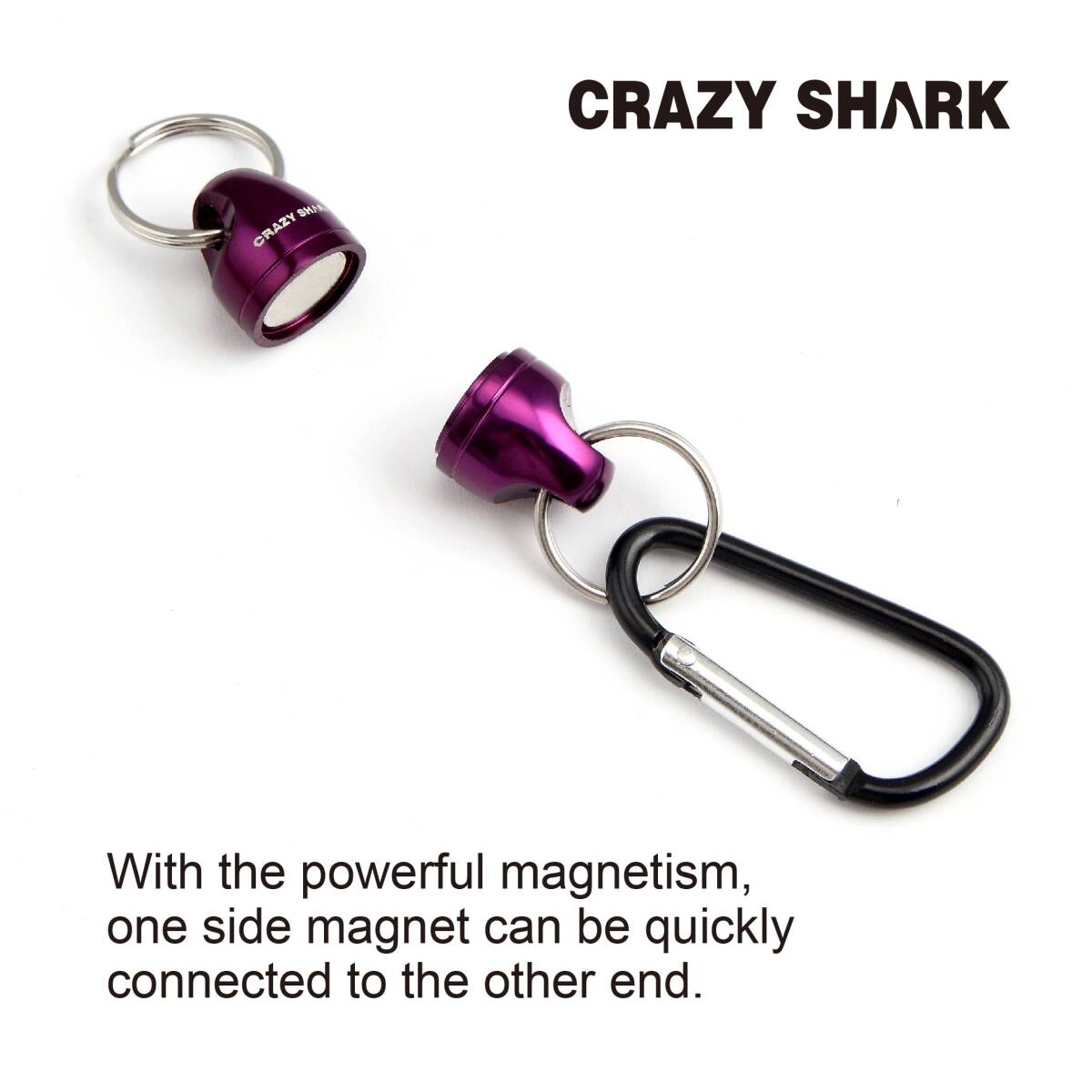 CRAZY SHARK マグネットリリーサー 超 強力 磁石 カラビナ 釣り マグネット 小型 軽量 ミニ ルアーホルダー磁気 強力磁石 荷重3.5kg 釣り_画像6