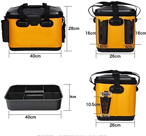 Portable Multifunctional Fishing Bucket Lightweight Fishing Box Ergonomic Shoulder Rest Fishing Tackle Box with Side Pocket for_画像2