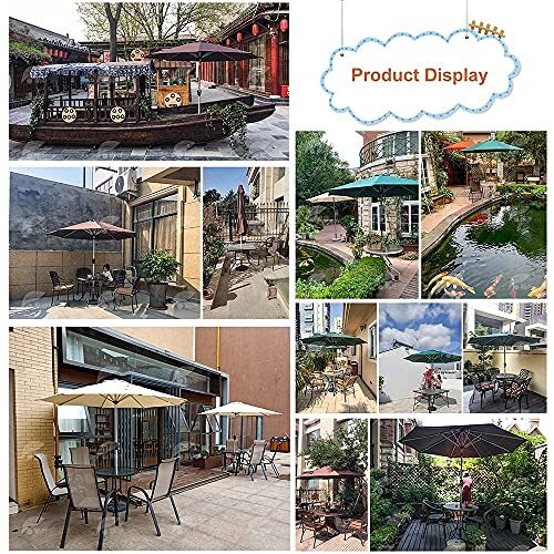 2.7m/8.85ft Outdoor Umbrella, Large Garden Parasol, Heavy Duty Market Table Umbrellas, With Tilt and Hand Crank, with 8 Sturdy_画像6