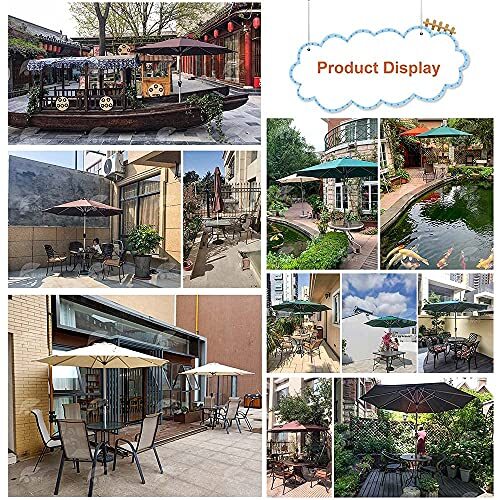 2.7m/8.85ft Patio Umbrella, Outdoor Parasol, Garden Umbrellas, Market Table Sunbrella, with Tilt Button and Hand Crank, Red,_画像7