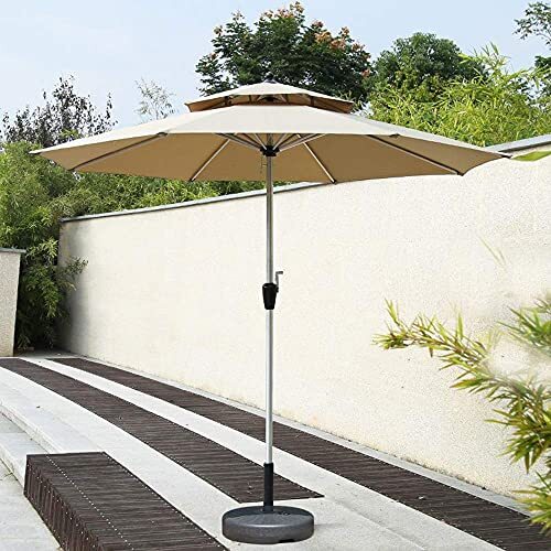 2.7M Outdoor Double Roof Terrace Garden Umbrella, Portable Patio Umbrella, Very Suitable For Garden, Beach Commercial Activity_画像1