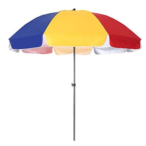 Colored Garden Parasol, Round Beach Umbrella, Height-adjustable, for Courtyard, Balcony, Lawn, Camping_画像1