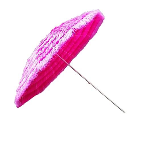 Garden Paraso, Outdoor Pink PP Simulation Straw, Artificial Straw Umbrellas For Gardens/balconies/terraces/courts_画像1