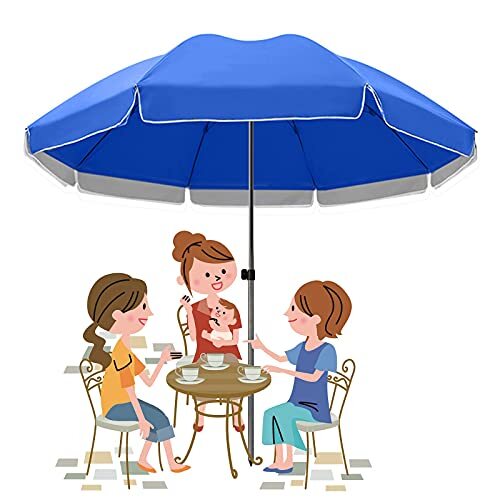 Large Umbrella Parasol, Blue and Green Outdoor Patio Umbrellas Sunbrella, Suitable for Lawn Swimming Pool Backyard Garden_画像1