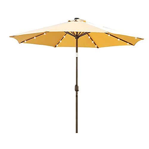 Large Outdoor Parasol, 2.7m Patio Umbrella Sun Umbrella, with 8 Sturdy Ribs, with Button Tilt and Hand Crank, For Themed Wedding,_画像1