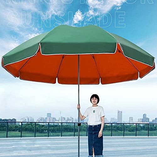 Large Umbrella Parasol, Blue and Green Outdoor Patio Umbrellas Sunbrella, Suitable for Lawn Swimming Pool Backyard Garden_画像3