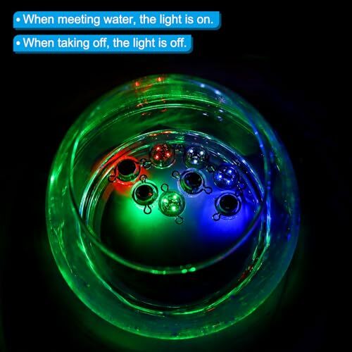 PATIKIL LED釣りルアーライト 5個セット アイシェイプ ディープドロップ釣りライト LEDスプーン 水中釣りライト ライト付き ルアーリグ_画像4