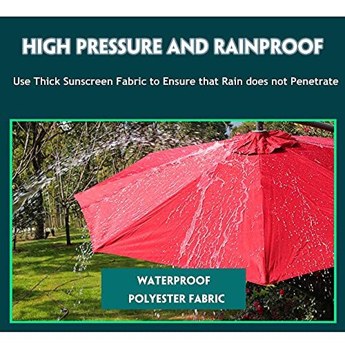 Purple/Black Garden Umbrella, Outdoor Patio Parasol Umbrellas, Waterproof Polyester Fabric, With 8 Strong Ribs, Used For Lawn,_画像7