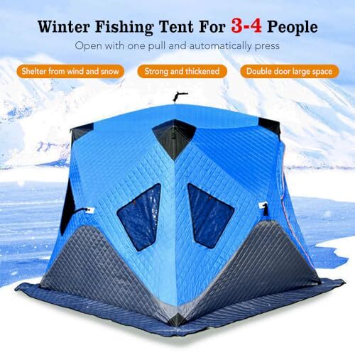 Solvexa 釣りテント 冬キャンプアップグレード用 3-4人用屋外シェルター ポータブルで軽量なアングラーテント_画像2