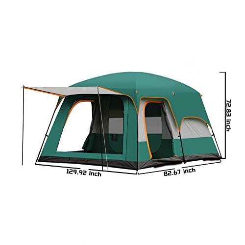 キャンプ用テント 5～8人用 2部屋と1リビングルーム、防水格安テント 高度で安定したユーティリティテント 庭でのキャンプに最適_画像7