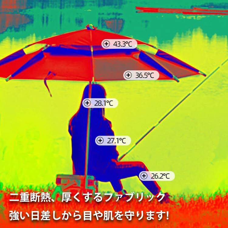 パラソル 風に強い 釣り傘 ビーチパラソル 角度調節 収納バッグ付き UVカット チルト機能付 折り畳み式 フィッシングパラソルの画像7