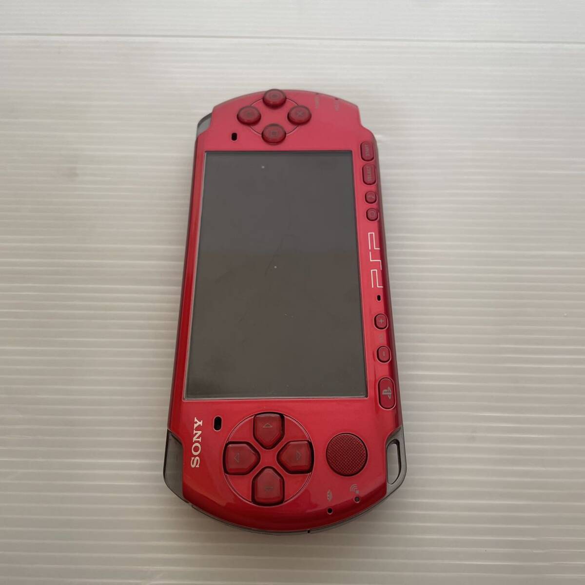 簡易動作確認済み SONY ソニー PlayStationプレイステーション プレイステーションポータブル ポータブルゲーム機 PSP 3000 レッド_画像5