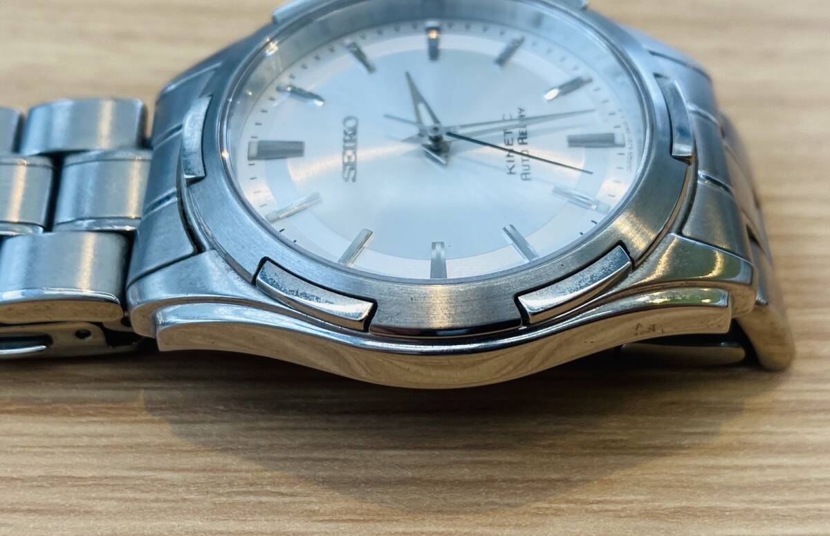 【BEF 4714】1円スタート SEIKO KINETIC セイコー キネティック メンズ 腕時計 AT 5J21-0A10 シルバー 長期保管品 箱 現状品の画像4