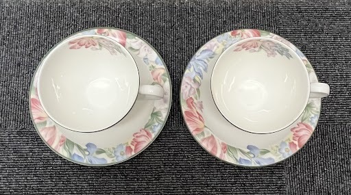 【JBI 5146】 1円〜 未使用 ROYAL ALBERT ロイヤルアルバート fonteyn フォンテイン カップ&ソーサー 2客 箱傷みあり 長期保管品 現状品 の画像4