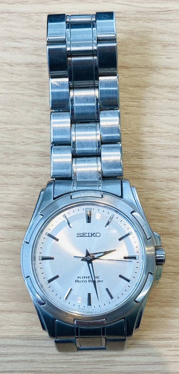 【BEF 4714】1円スタート SEIKO KINETIC セイコー キネティック メンズ 腕時計 AT 5J21-0A10 シルバー 長期保管品 箱 現状品の画像2