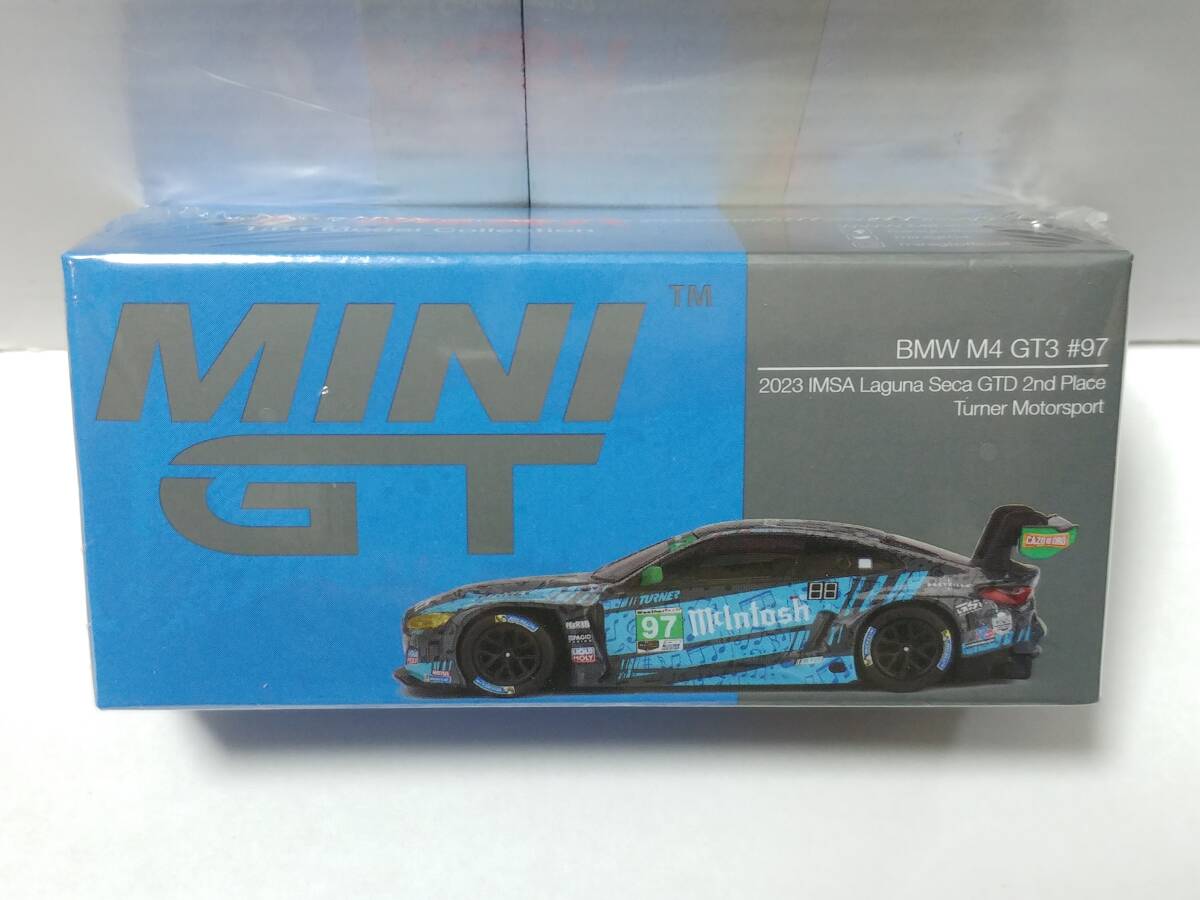 MINI GT 1/64 BMW M4 GT3 IMSA ラグナ・セカ GTD 2位入賞車2023 #97 Turner Motorsports 左ハンドル MGT00647_画像1