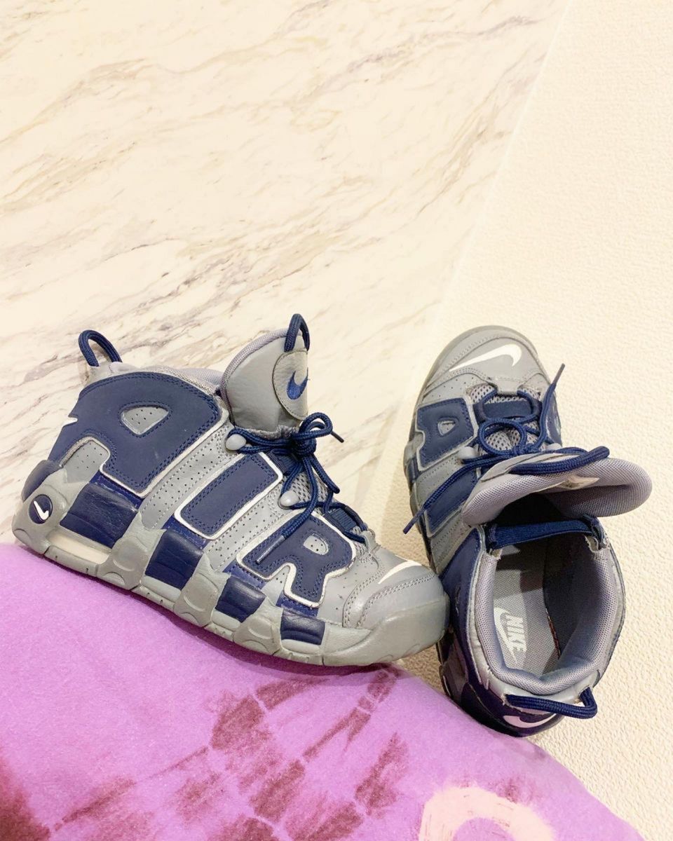 US6.5y/24.5cm Nike Air More Uptempo96 ナイキ エアモアアップテンポネイビー×グレー　モアテン