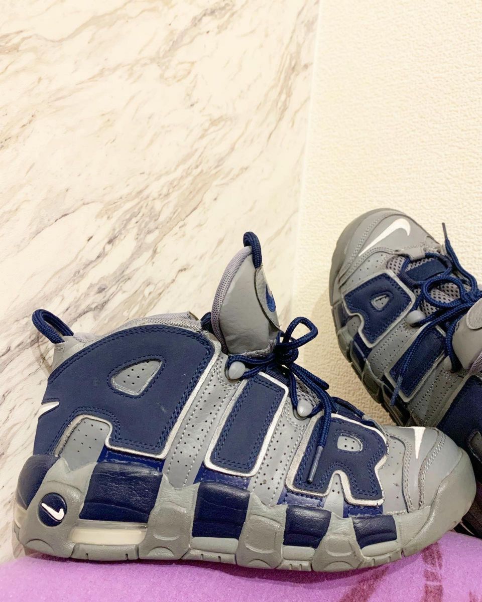 US6.5y/24.5cm Nike Air More Uptempo96 ナイキ エアモアアップテンポネイビー×グレー　モアテン