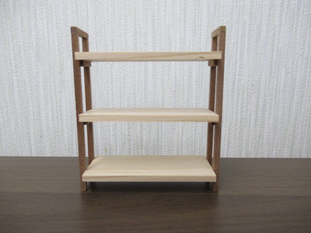  hand made * miniature *1/12 scale * wooden furniture * three step shelf 