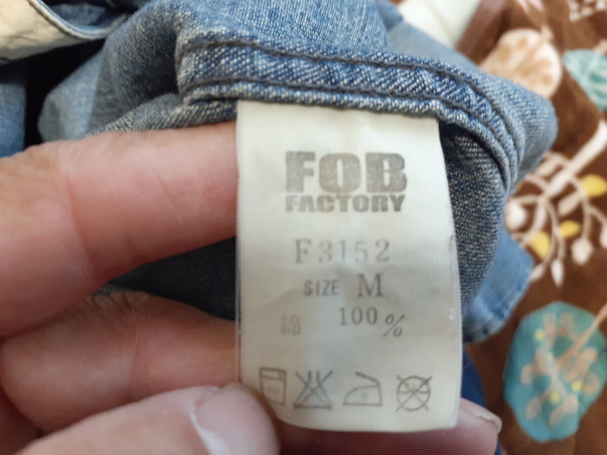 エフオービーファクトリー　FOB FACTORY　デニム　長袖ダンガリーシャツ　Mサイズ_画像6