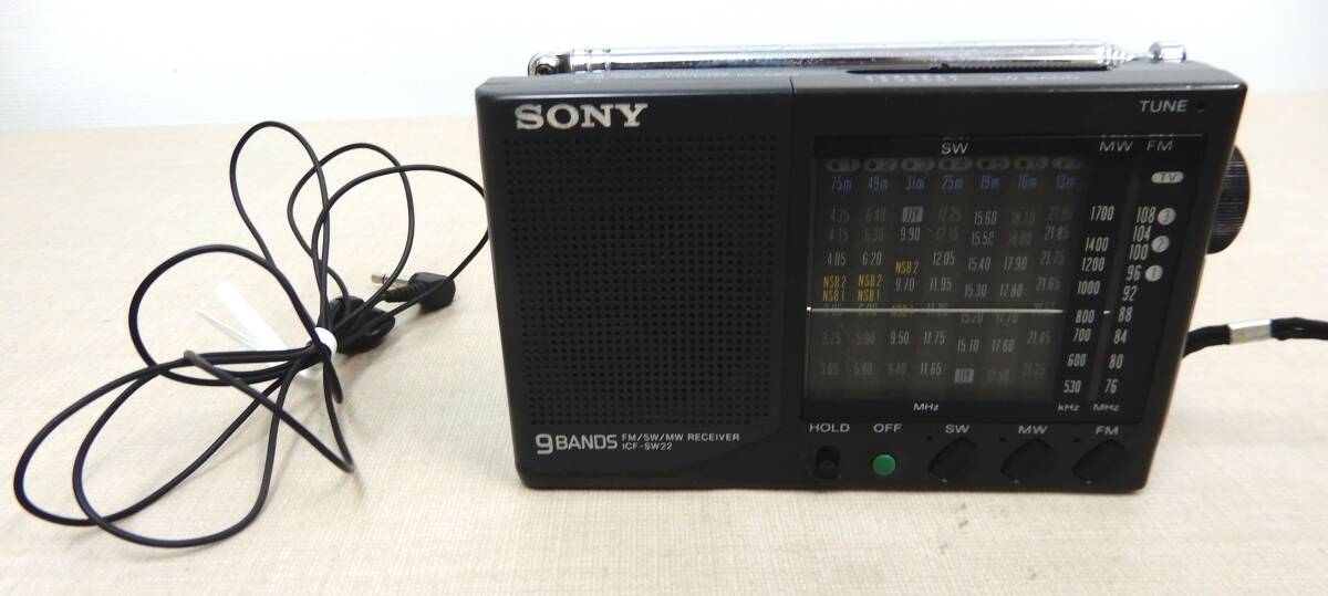 KB140/動作確認OK/SONY ICF-SW22 9BANDS FM/SW/MW RECEIVER ソニー 9バンド ラジオの画像1