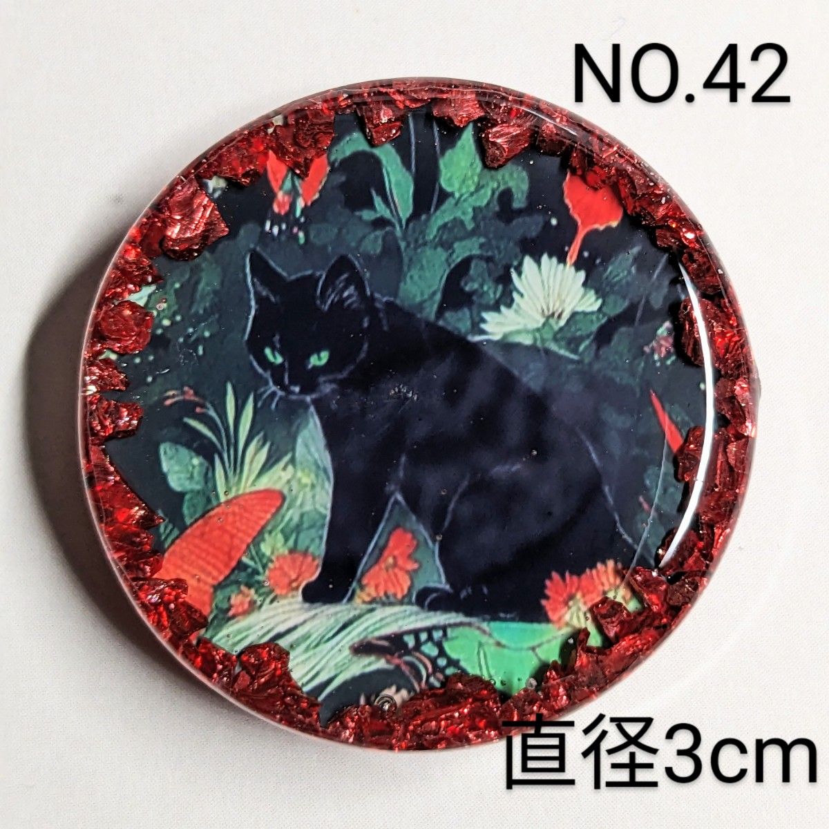 No.134❤黒猫と美女❤レジン❤ヘアゴム ブローチ No.134❤黒猫と美女❤レジン❤ヘアゴム ブローチ