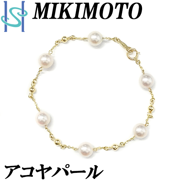  Mikimoto Akoya жемчуг браслет 6.6mm K14YG стойка бренд MIKIMOTO бесплатная доставка прекрасный товар б/у SH105910