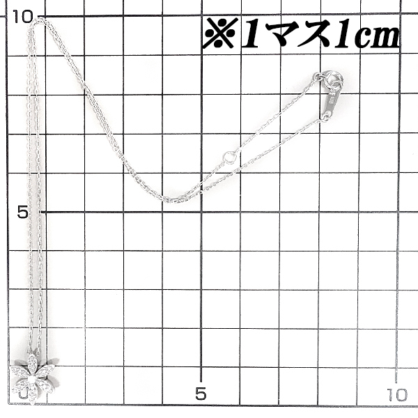 ヴァンドーム青山 ダイヤモンド ネックレス 0.11ct K18WG 花 フラワー 植物 ボタニカル ブランド 送料無料 美品 中古 SH107521_画像2