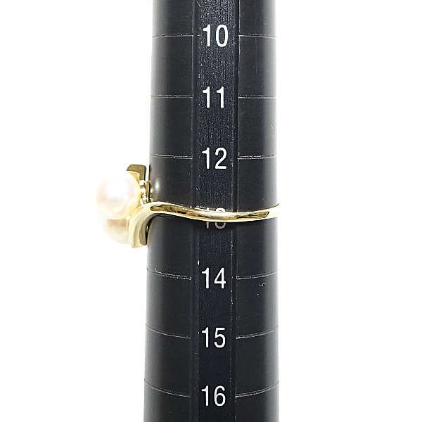  Mikimoto Akoya жемчуг кольцо 6.5mm K18YG бренд MIKIMOTO бесплатная доставка прекрасный товар б/у SH108358