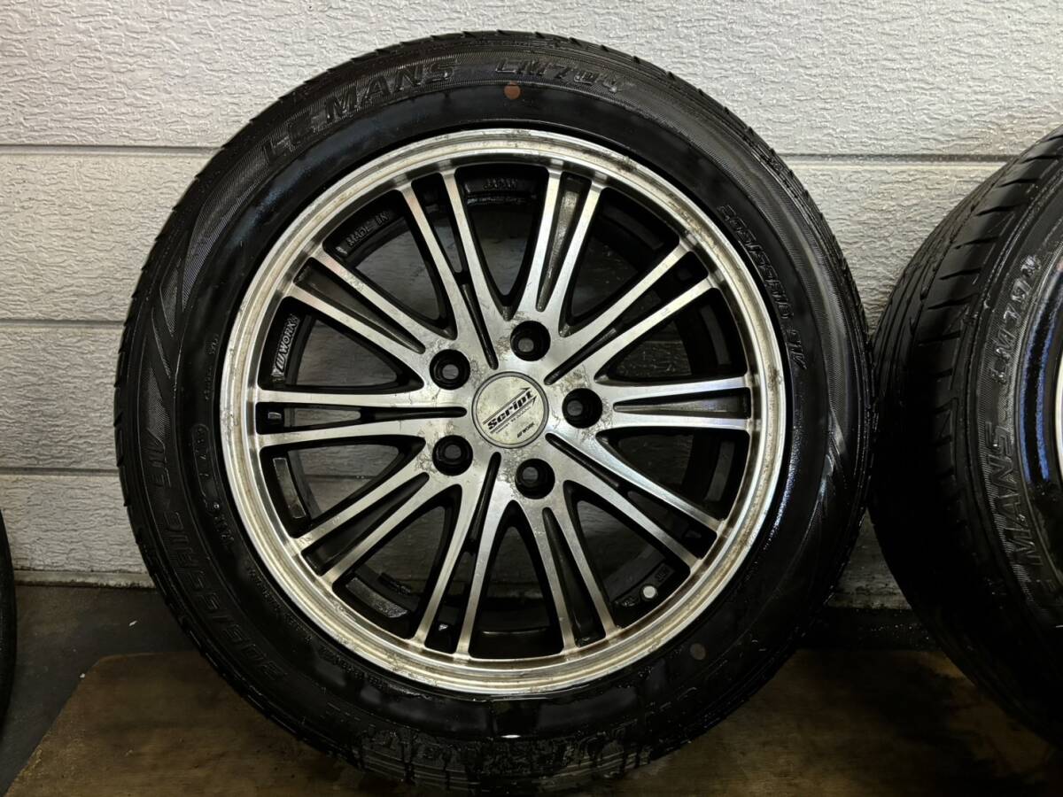 ★WORK スクリプト★ 16×6.5J PCD114.3 5穴 ET48 DUNLOP LEMANS 205/55R16 2013年製 4本 売切!!の画像2