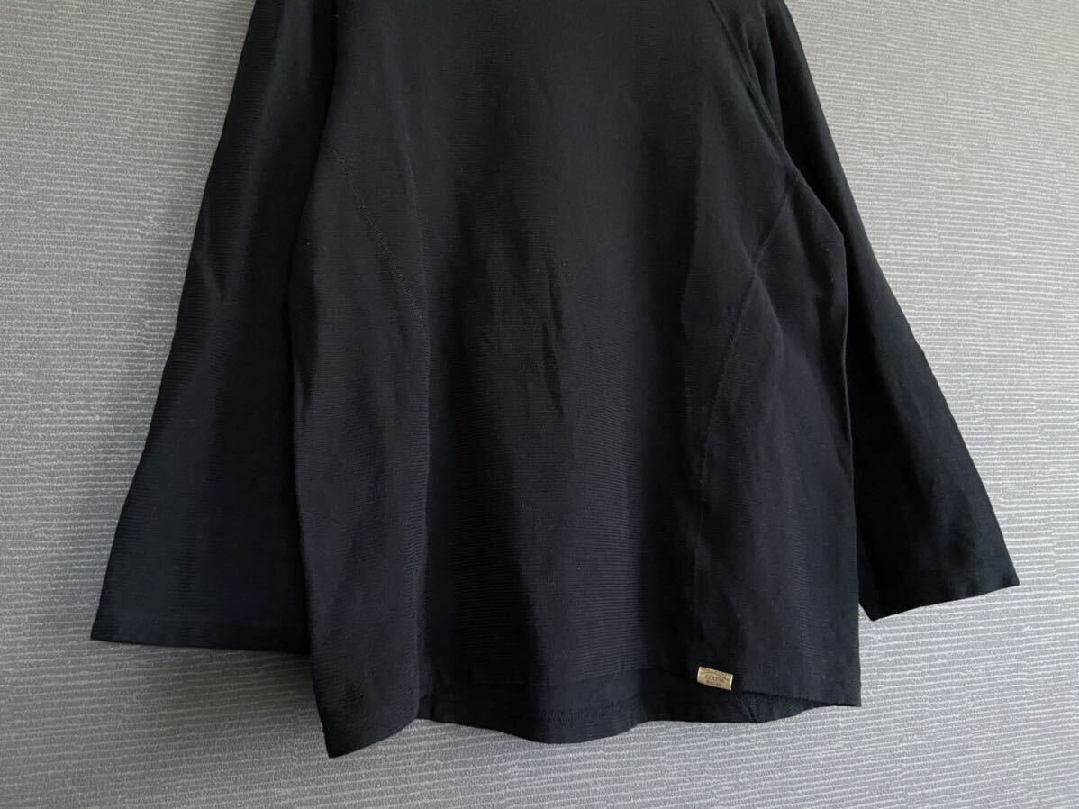 COLINA コリーナ 裾ピスネーム サーマル ラグラン クルーネック 長袖 Tシャツ 3 ブラック 黒 コットン ロンT トップス 通年 春夏 メンズの画像4