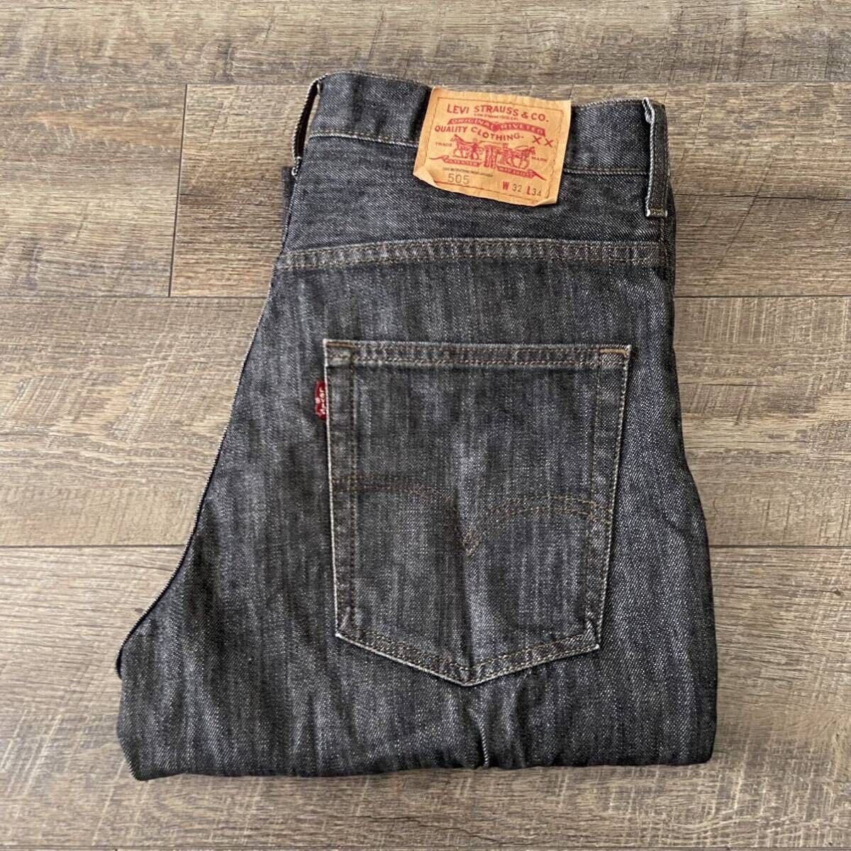 mint condition 00s Levi's リーバイス 505 先染め ブラックデニム パンツ W32 L34 黒 ボトム ジーンズ LVC OLD 501 517 90s 後染め メンズ_画像1