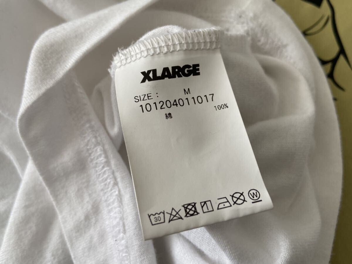 良品 X-LARGE エクストララージ 両面プリント クルーネック 長袖 Tシャツ ロンT M ホワイト 白 トップス ストリート 通年 春夏 メンズの画像7