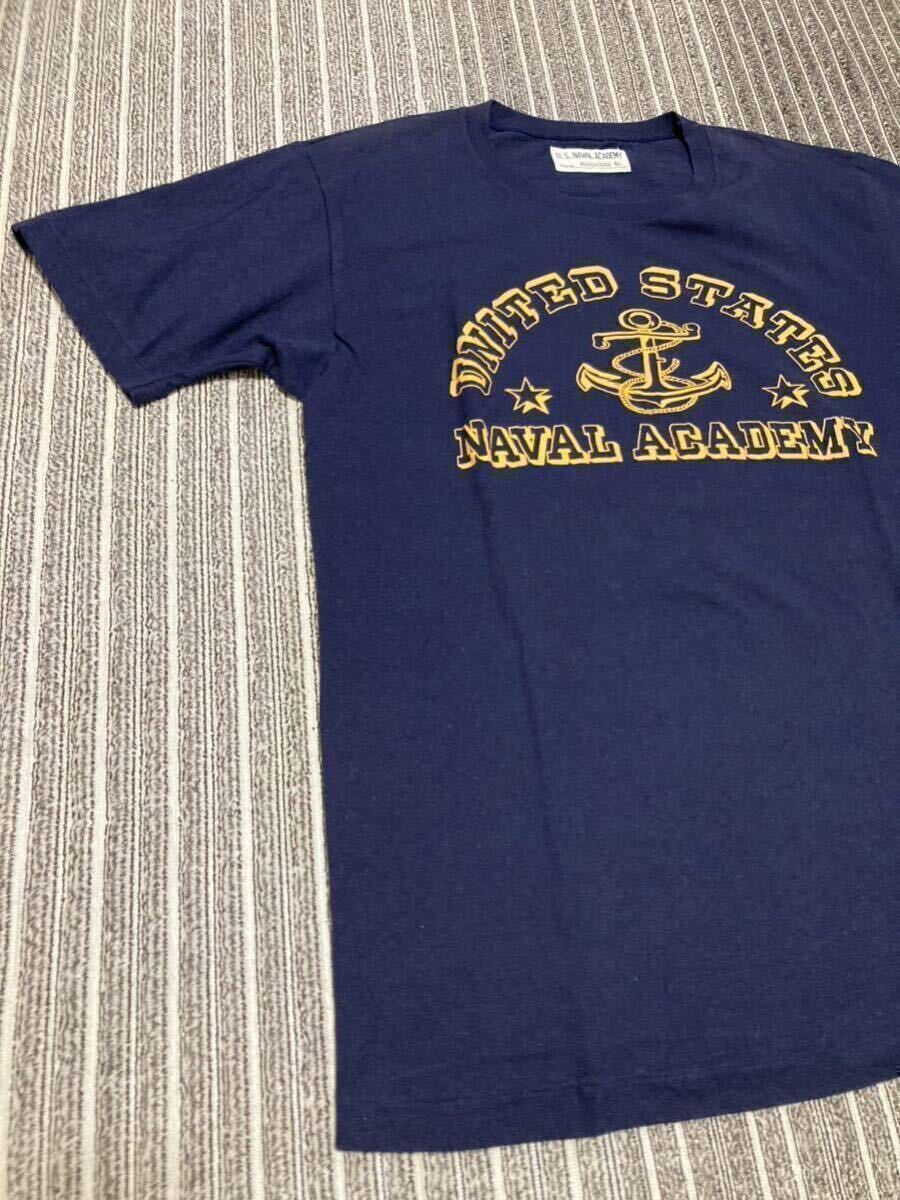 未使用 日本製 WAREHOUSE ウエアハウス U.S NAVAL ACADEMY Tシャツ 40 アメリカ 海軍 士官学校 ライセンス ネイビー L サイズ 程度の画像3