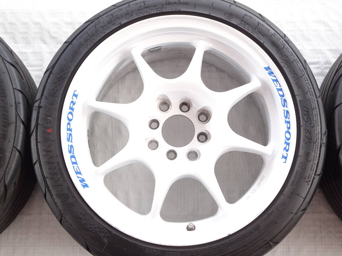 売切【Weds Sport TC-05 16x7J+33 PCD100/114.3 4Hタイヤ付き4本】ウェッズスポーツ 廃盤 希少当時物 軽量6.8㎏ EG6 EF9 シビックJDM DC2_画像4