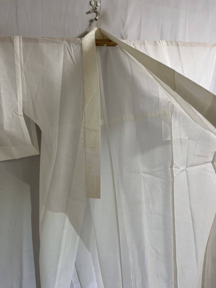 長襦袢 絽 横縞 白色地 着物 和服 和装 着物コーデ リメイク 染め替え 衣装 百貨店 高級の画像7