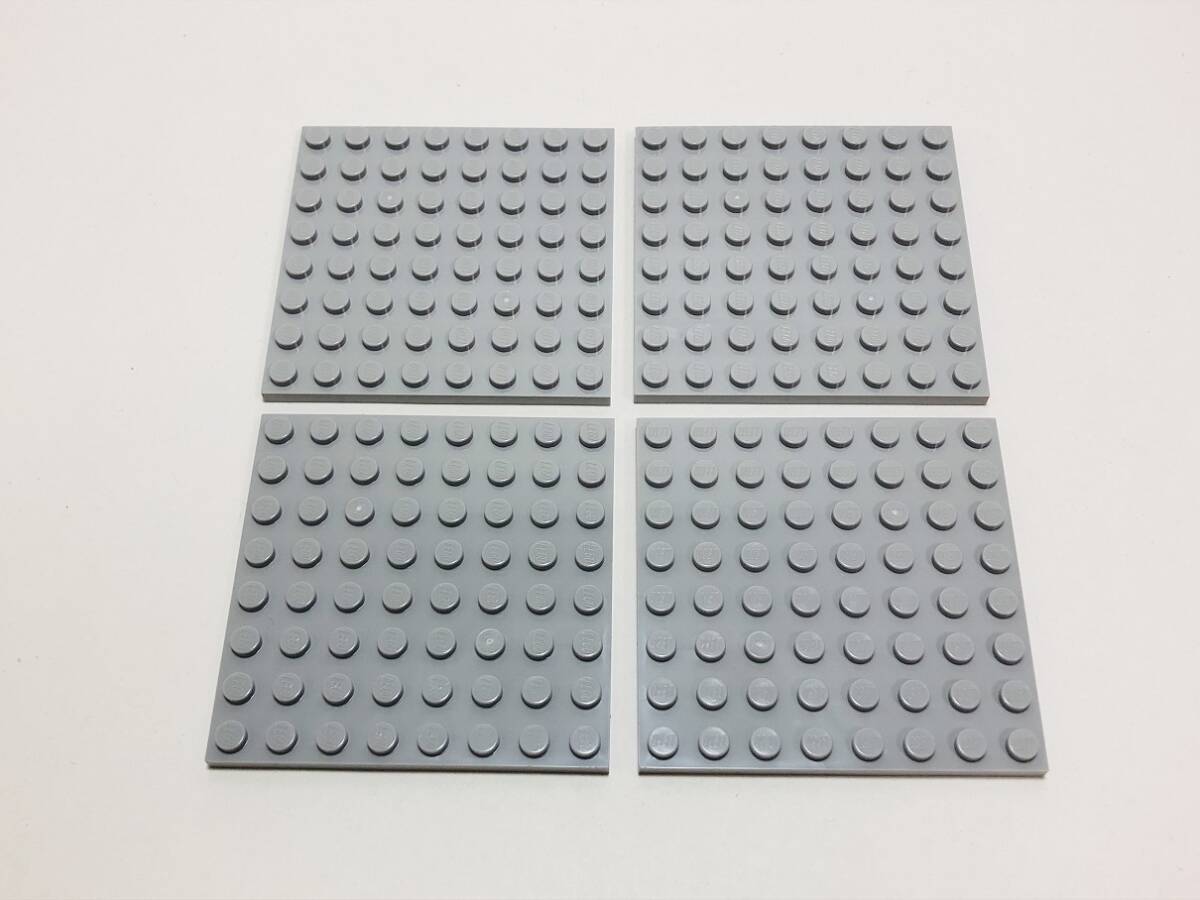 【新品未使用】レゴ　LEGO　プレート　8x8 グレー　ライトグレー　4枚　８×８_画像1