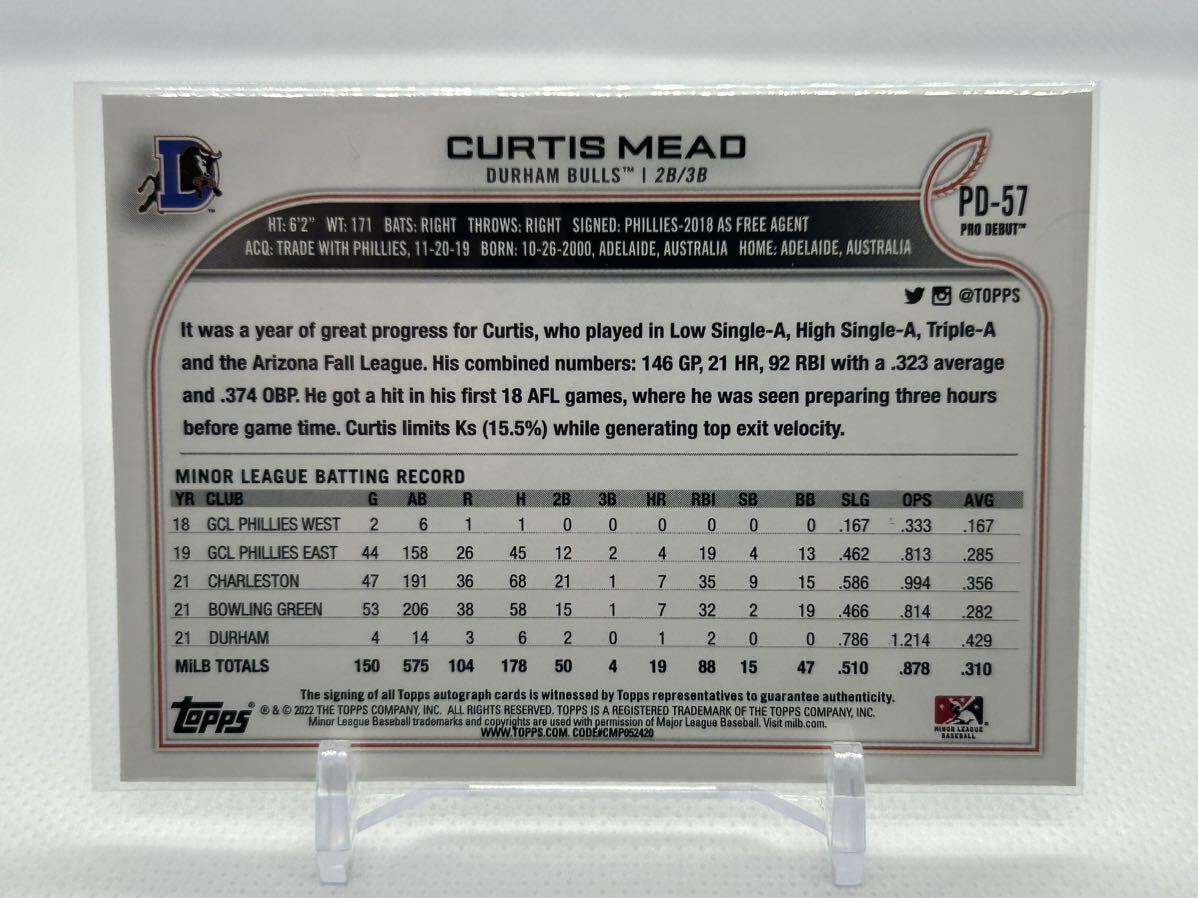 2022 Topps Pro Debut Curtis Mead Auto 他4枚/Henry Davis/Miguel Bleis/Diego Cartayaの画像6