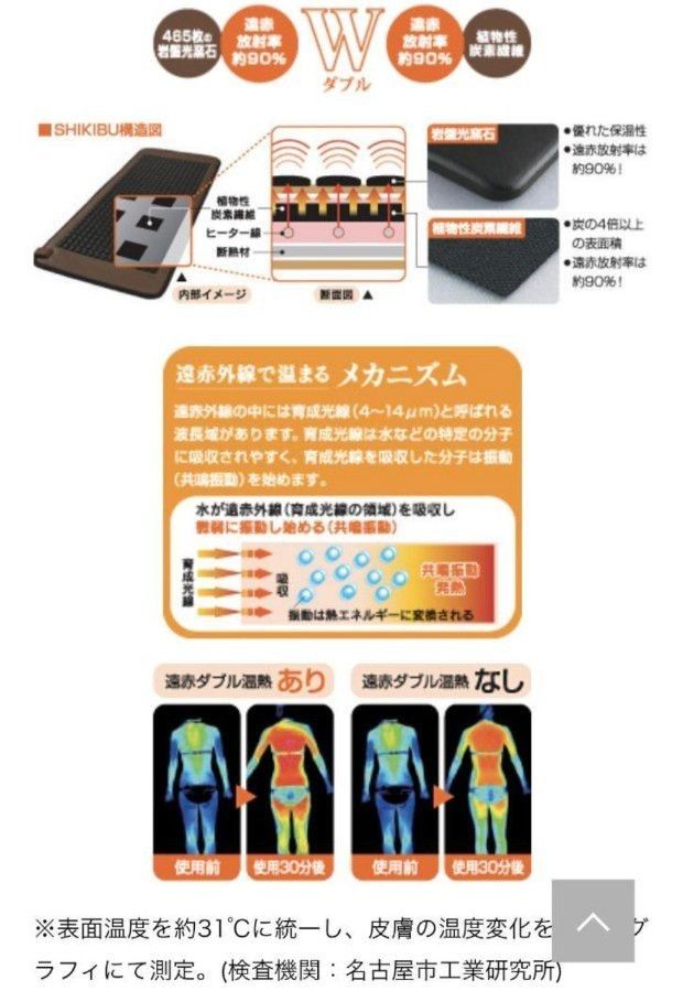 定価14万円】MTG 遠赤外線 式部 SHIKIBU しきぶ 岩盤浴マット 定価14万円】MTG 遠赤外線 式部 SHIKIBU しきぶ 岩盤浴マット