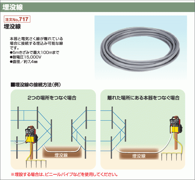 電気柵用埋没線 末松電子製作所 埋没線 (100ｍ) 本器と電気柵線が離れている場合に接続する埋め込み可能な線です_画像2