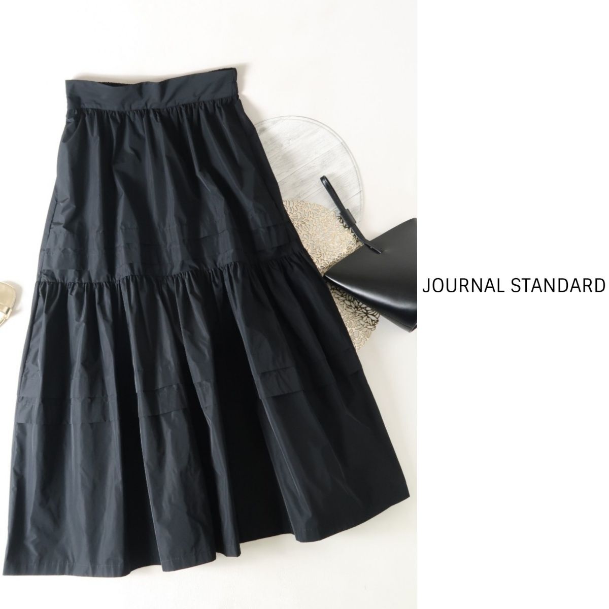 1.5万☆ジャーナルスタンダード JOURNAL STANDARD☆洗える メモリータックティアードスカート 38サイズ☆A-O 2443の画像1