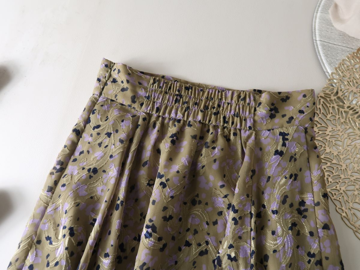 ドゥドゥ DouDou☆洗える カットジャガードプリントスカート 38サイズ☆A-O 2331の画像7