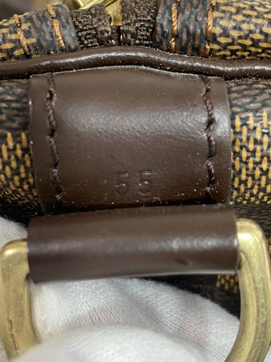 j586 LOUIS VUITTON ルイヴィトン ダミエ キーポル55 ボストンバッグ 旅行 鞄 カバン の画像9