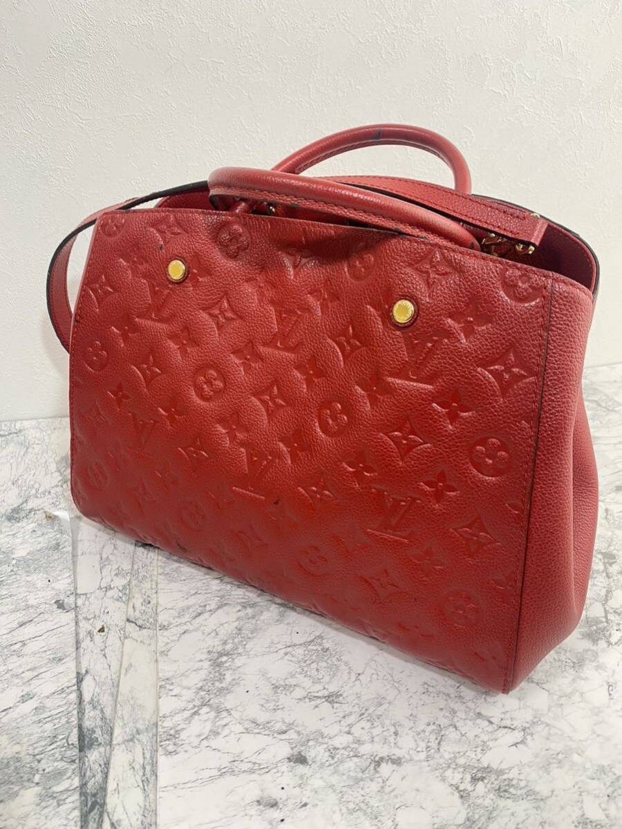 j589 LOUIS VUITTON ルイヴィトン モンテーニュMM 2WAY ショルダーバッグ モノグラムアンプラント ハンドバッグ の画像3