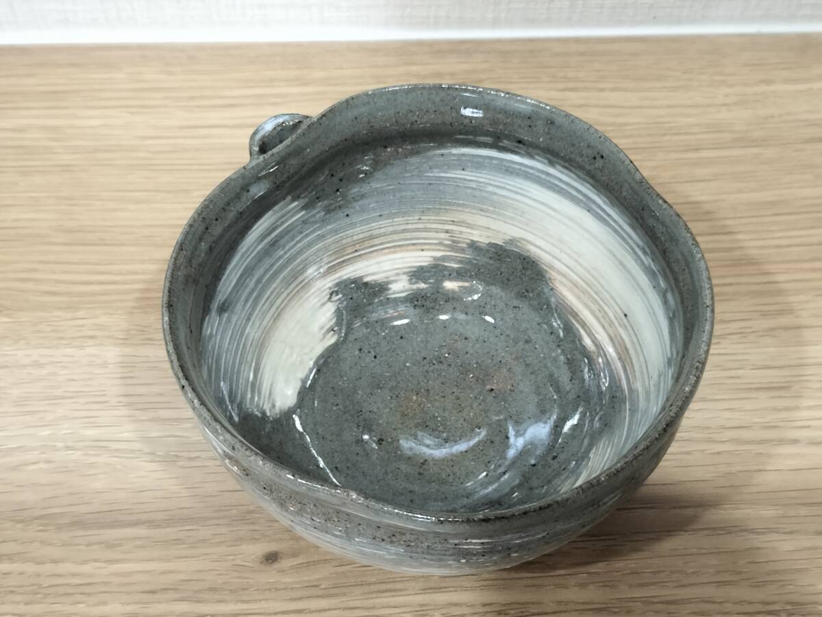 楠部彌弌　刷毛目片口　茶碗　美品　共箱_画像5