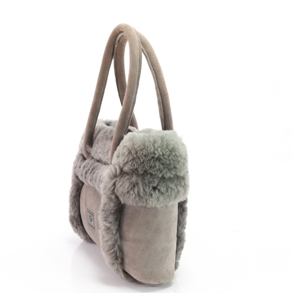 1 jpy #UGG UGG # mouton fur leather tote bag shoulder .. shoulder hand original leather gray brand lovely lady's EHM X11-9