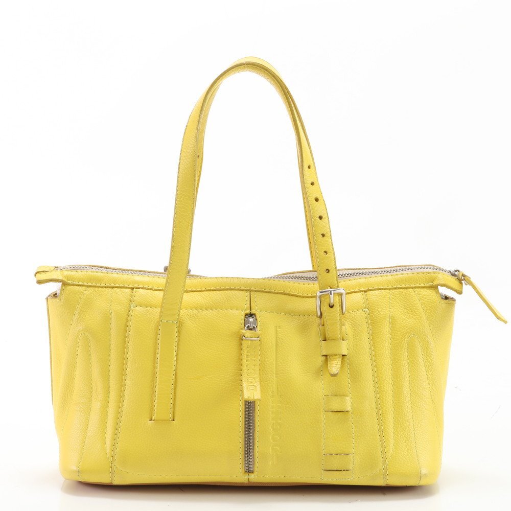 1 jpy DOGNINdonyan leather tote bag shoulder .. shoulder hand original leather yellow brand lady's EHM X7-1